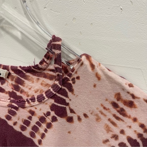 Michael Stars Distressed Tie-Dye Short Sleeve Loose Fit Top Tee T-Shirt One Size - Picture 4 of 10